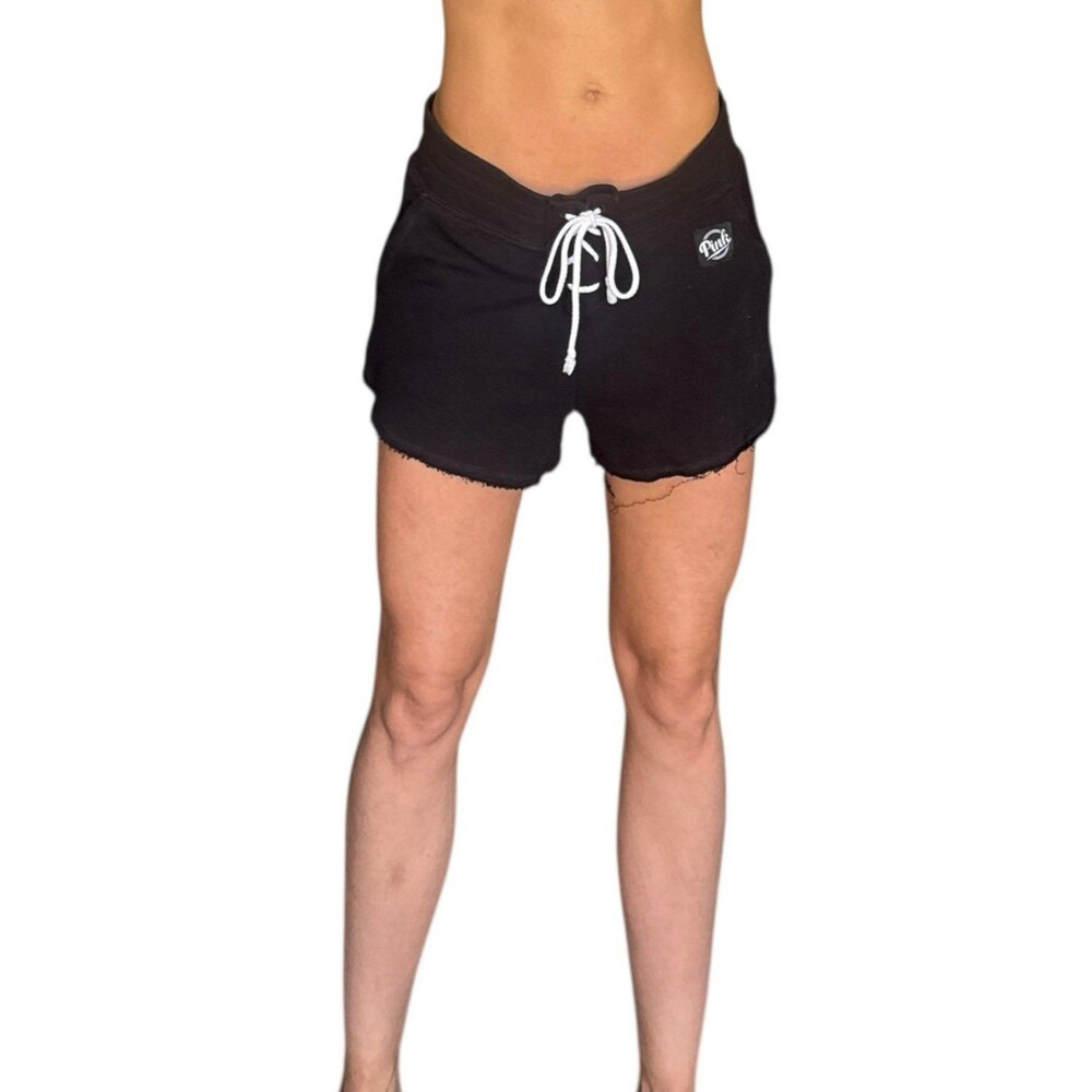 PINK Victoria’s Secret black lace up Shorts medium